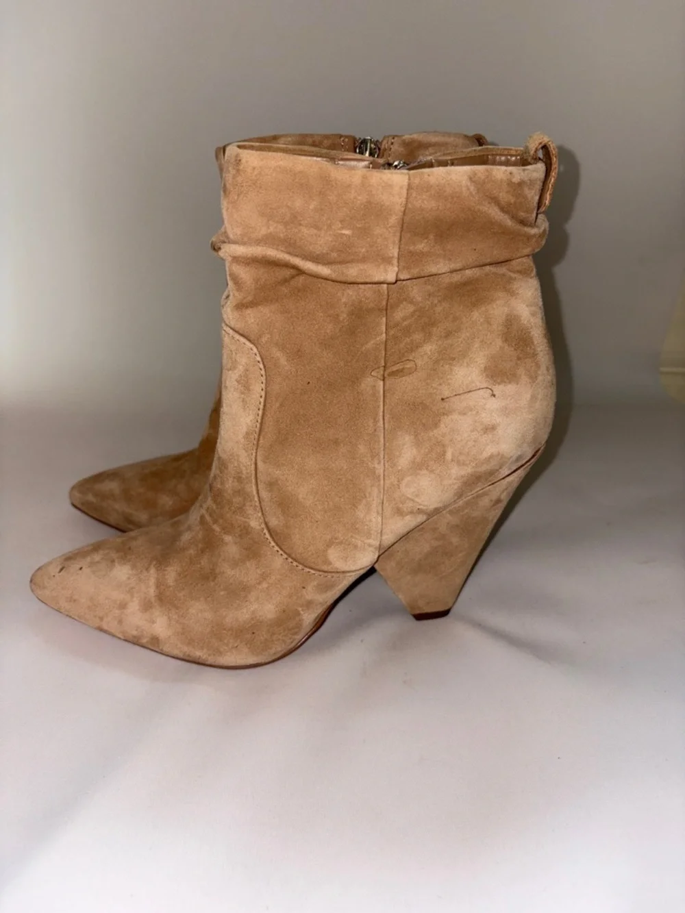 Sam Edelman Roden Tan Suede Pointed-Toe Ankle Booties Size 8.5